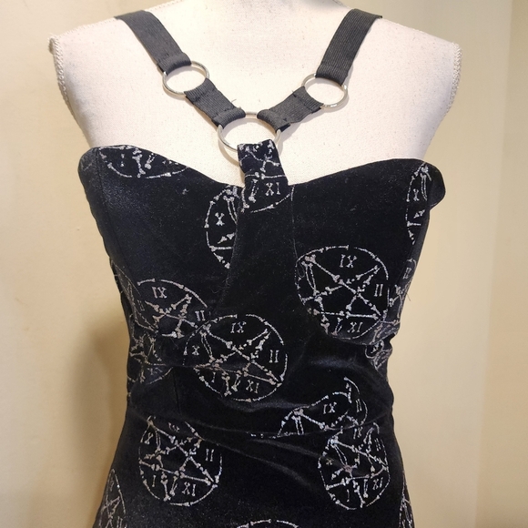 RAT BABY Black Velvet Sparkle Bodycon Mini Dress size S - Picture 7 of 15